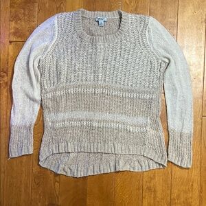 Vintage Y2K DKNY Wool Mohair Blend Open Knit Sweater Size XL Cream Tan Boho
